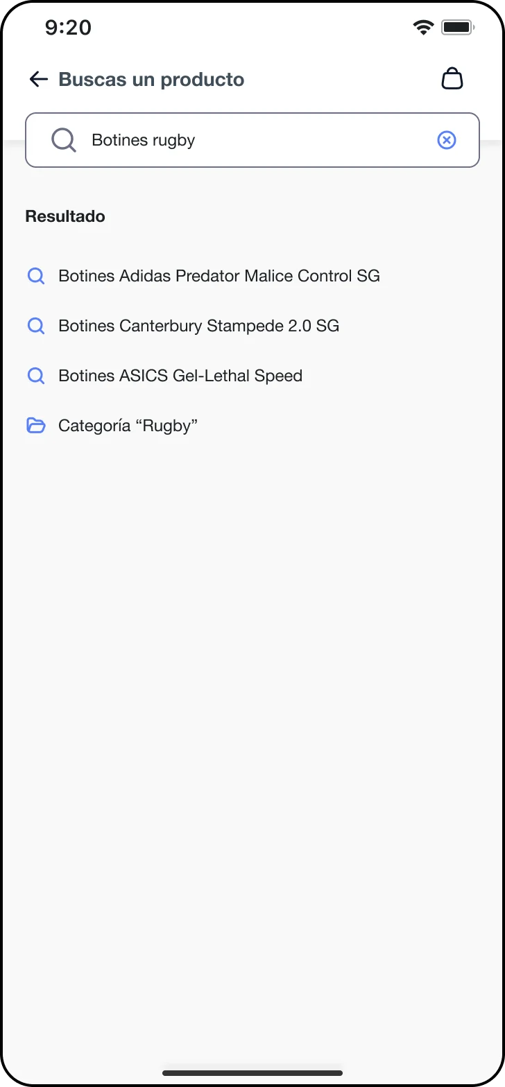 Pantalla de búsqueda rediseñada en Mejora del Search